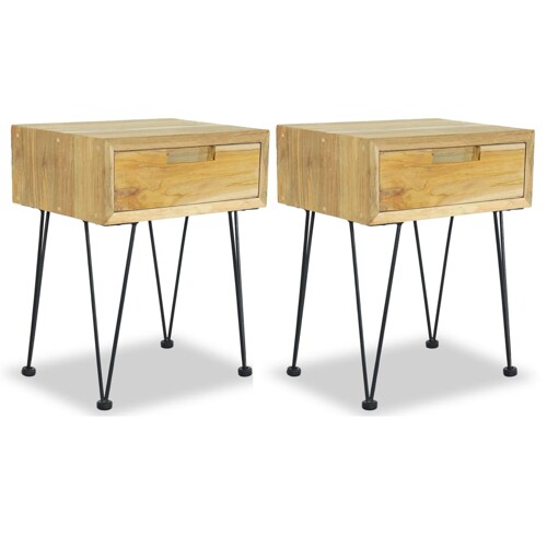 vidaXL Noćni ormarići 2 kom 40 x 30 x 50 cm od masivne tikovine