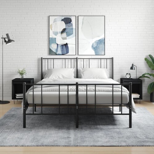 vidaXL Noćni ormarići 2 kom crni 40x35x50 cm od konstruiranog drva