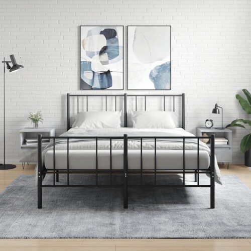 vidaXL Noćni ormarići 2 kom boja betona 40x35x50 cm konstruirano drvo