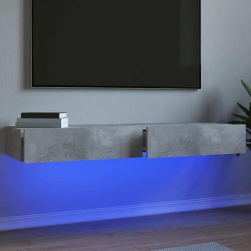 vidaXL TV ormarići s LED svjetlima 2 kom Siva betona 60x35x15,5 cm