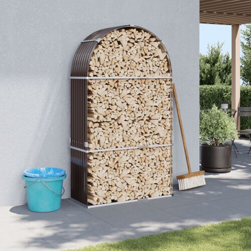 vidaXL Držač za cjepanice smeđi 120x45x210 cm od pocinčanog čelika