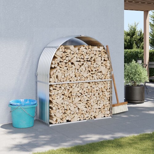 vidaXL Držač za cjepanice srebrni 120x45x140 cm od pocinčanog čelika