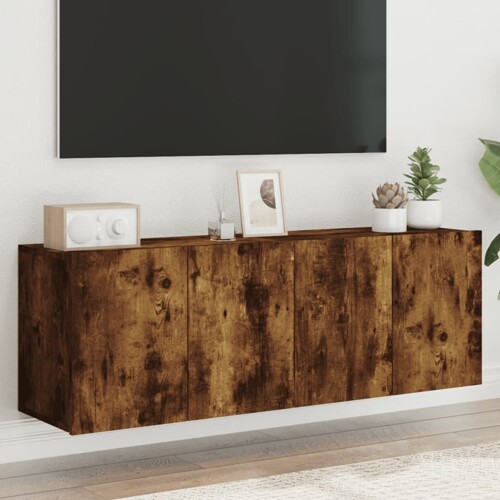 vidaXL Zidni TV ormarići 2 kom boja dimljenog hrasta 60x30x41 cm