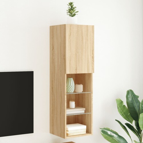 vidaXL TV ormarić s LED svjetlima boja hrasta sonome 30,5x30x102 cm