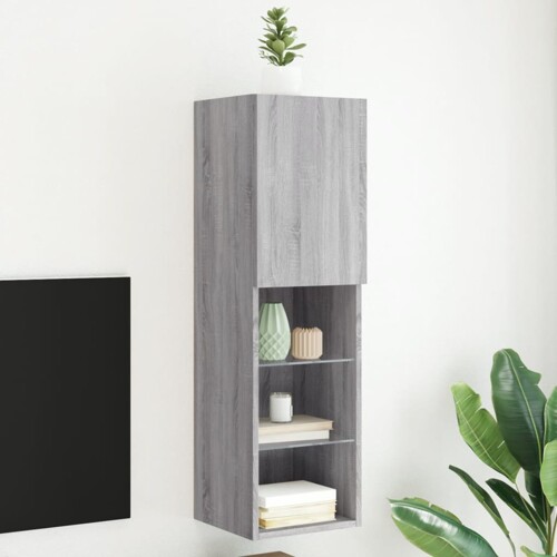 vidaXL TV ormarić s LED svjetlima boja hrasta 30,5x30x102 cm