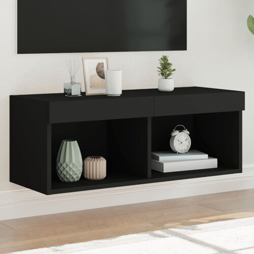 vidaXL TV ormarići s LED svjetlima 2 kom crni 80x30x30 cm