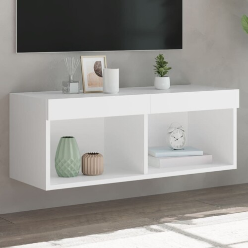 vidaXL TV ormarić s LED svjetlima bijeli 80x30x30 cm
