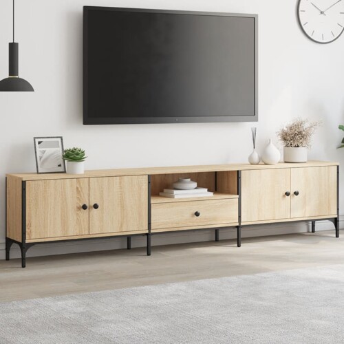 vidaXL TV ormarić s ladicom boja hrasta 200x25x44 cm konstruirano drvo