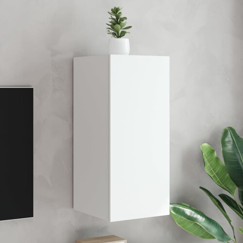 vidaXL Zidni TV ormarić s LED svjetlima bijeli 30,5 x 35 x 70 cm