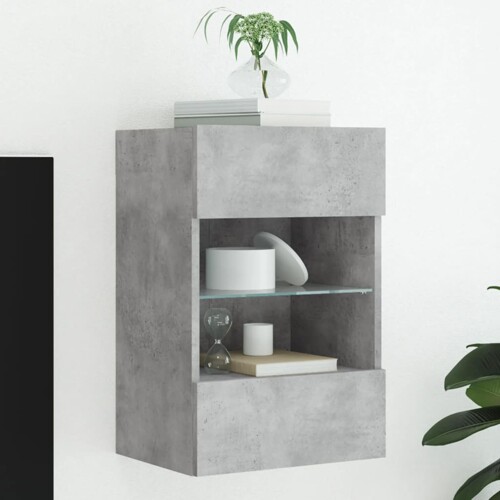 vidaXL TV ormarić s LED svjetlima siva boja betona 40x30x60,5 cm