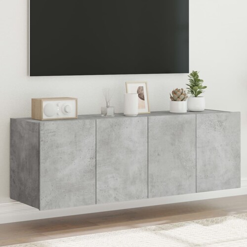 vidaXL Zidni TV ormarići s LED svjetlima 2 kom boja betona 60x35x41 cm