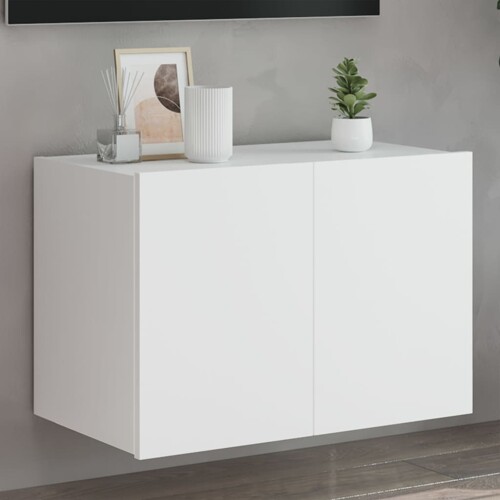 vidaXL Zidni TV ormarić s LED svjetlima bijeli 60 x 35 x 41 cm