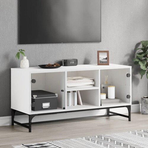 vidaXL TV ormarić sa staklenim vratima bijeli 102 x 37 x 50 cm