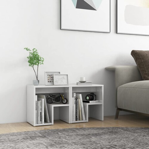 vidaXL Noćni ormarić 2 kom sjajni bijeli 40x30x40 cm konstruirano drvo