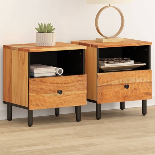 vidaXL Noćni ormarići 2 kom 40 x 33 x 46 cm masivno bagremovo drvo