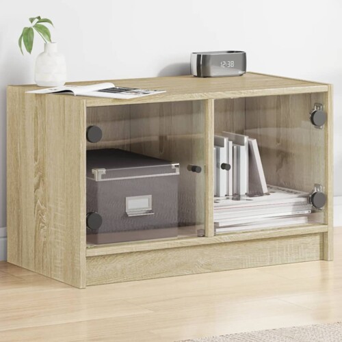 vidaXL TV ormarić sa staklenim vratima boja hrasta sonome 68x37x42 cm