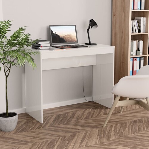 vidaXL Radni stol visoki sjaj bijeli 90 x 40 x 72 cm konstruirano drvo