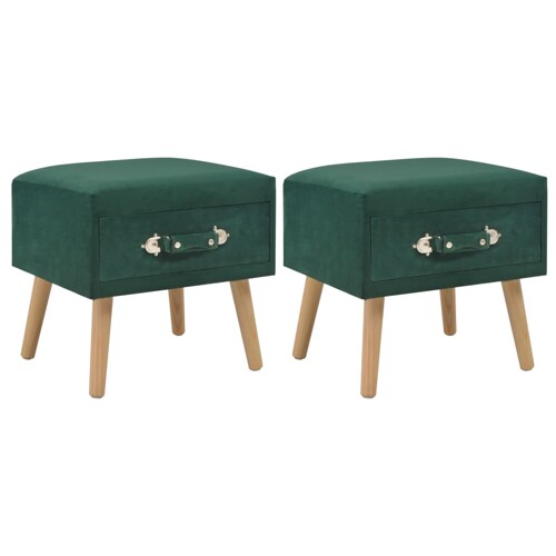 vidaXL Noćni ormarići 2 kom zeleni 40 x 35 x 40 cm baršunasti