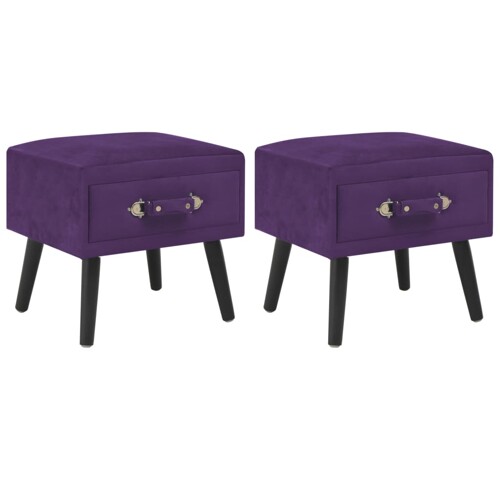 vidaXL Noćni ormarići 2 kom tamnoljubičasti 40 x 35 x 40 cm baršunasti