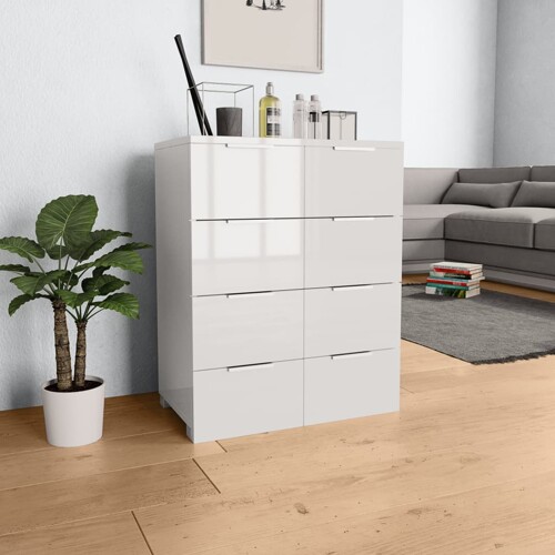 vidaXL Komoda visoki sjaj bijela 60 x 35 x 80 cm od konstruiranog drva