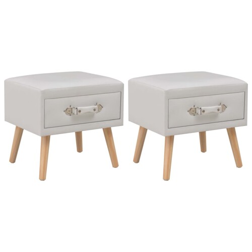 vidaXL Noćni ormarići 2 kom bijeli 40 x 35 x 40 cm od umjetne kože
