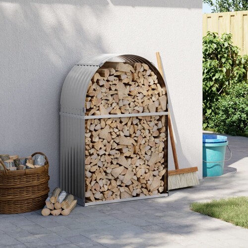 vidaXL Držač za cjepanice svjetlosivi 80 x 45 x 120 cm pocinčani čelik