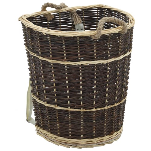 vidaXL Košara za drva za ogrjev s remenjem 44,5x37x50 cm prirodna vrba