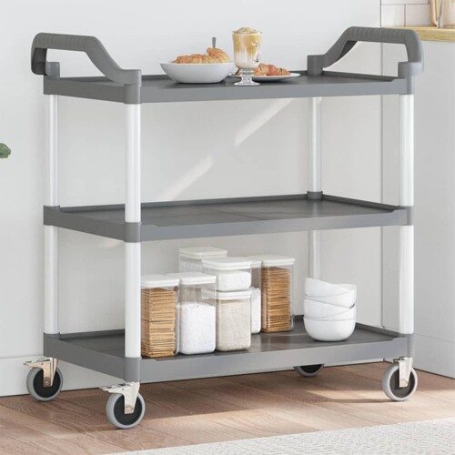 vidaXL Kolica s 3 razine siva 99 x 50 x 96 cm aluminijska