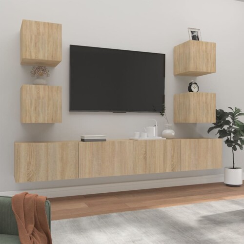 vidaXL 6-dijelni set TV ormarića boja hrasta sonome konstruirano drvo