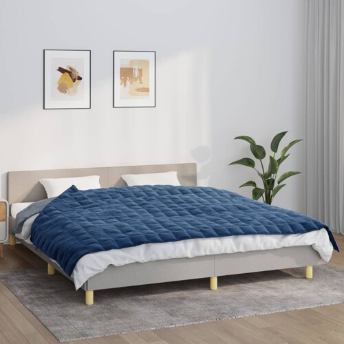 vidaXL Teška deka plava 155x220 cm 11 kg od tkanine