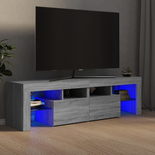 vidaXL TV ormarić s LED svjetlima siva boja hrasta 140 x 36,5 x 40 cm