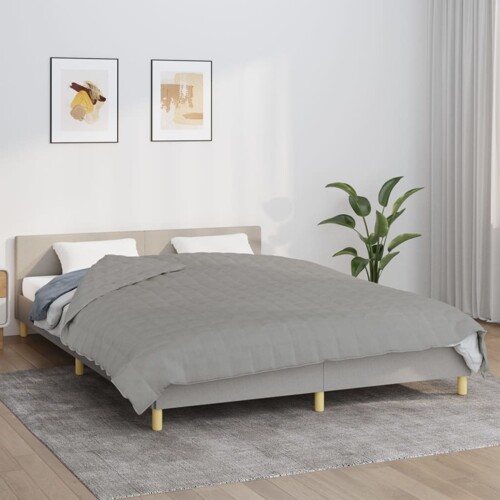 vidaXL Teška deka siva 220x230 cm 15 kg od tkanine