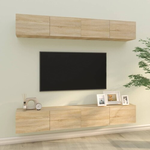 vidaXL Zidni TV ormarići 4 kom hrasta sonome 100 x 30 x 30 cm drveni