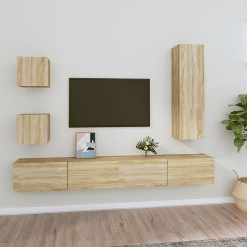 vidaXL 5-dijelni set TV ormarića boja hrasta sonome konstruirano drvo