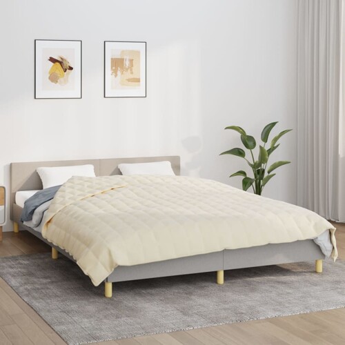 vidaXL Teška deka svijetla krem 200x200 cm 9 kg od tkanine