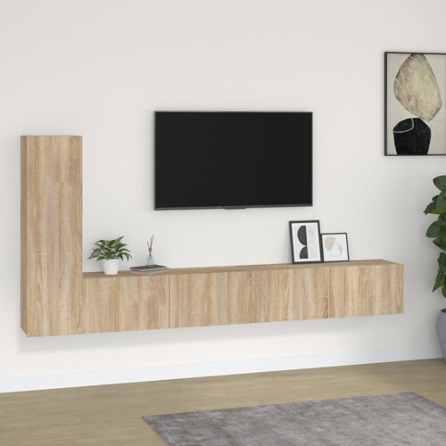 vidaXL 3-dijelni set TV ormarića boja hrasta sonome konstruirano drvo