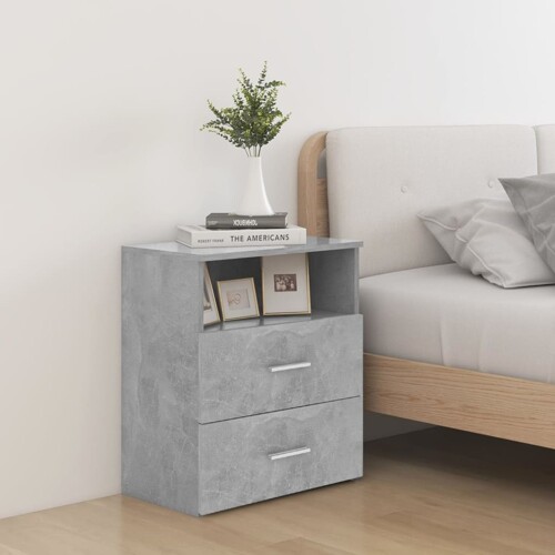 vidaXL Noćni ormarići 2 kom siva boja betona 50 x 32 x 60 cm