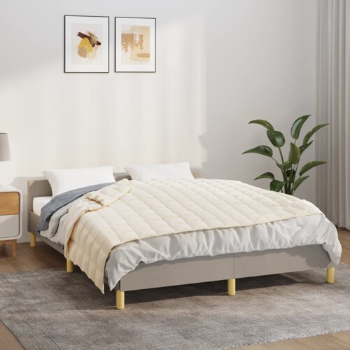 vidaXL Teška deka svijetla krem 150x200 cm 7 kg od tkanine