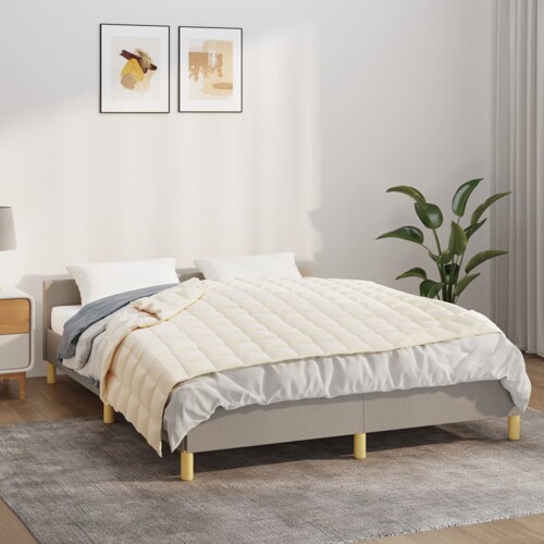 vidaXL Teška deka svijetla krem 135x200 cm 10 kg od tkanine
