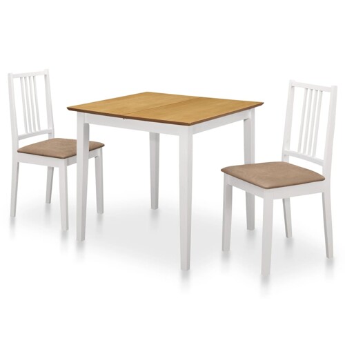vidaXL 276408 3 Piece Dining Set MDF White (247625+247634)
