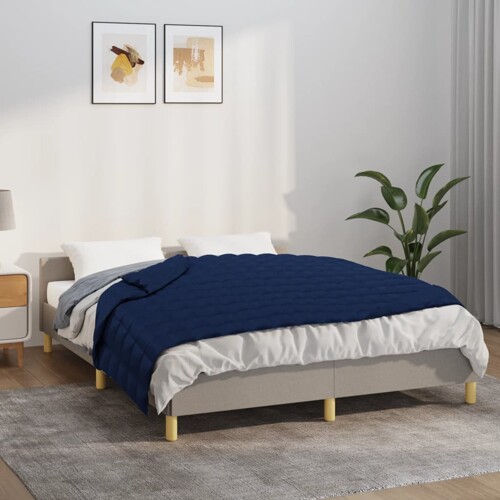 vidaXL Teška deka plava 120 x 180 cm 9 kg od tkanine