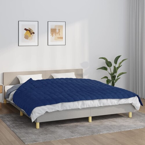 vidaXL Teška deka plava 155x220 cm 7 kg od tkanine