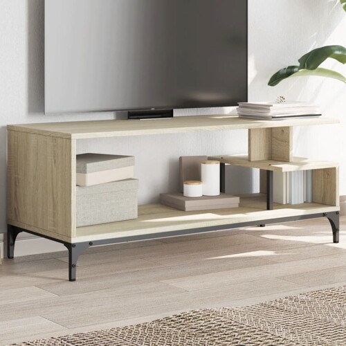 vidaXL TV ormarić boja hrasta 102x40x41 cm konstruirano drvo i čelik