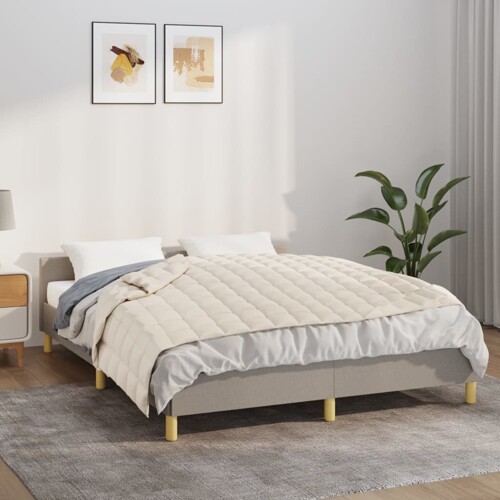 vidaXL Teška deka svijetla krem 120 x 180 cm 9 kg od tkanine
