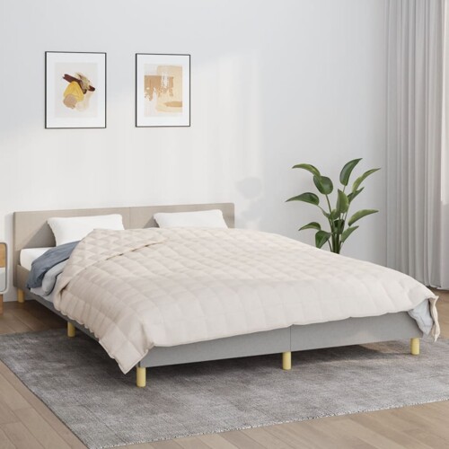 vidaXL Teška deka svijetla krem 220x240 cm 15 kg od tkanine