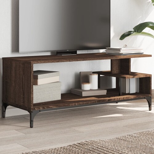 vidaXL TV ormarić boja hrasta 102x40x41 cm konstruirano drvo i čelik