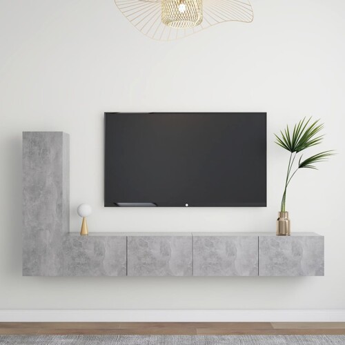vidaXL 3-dijelni set TV ormarića siva boja betona konstruirano drvo
