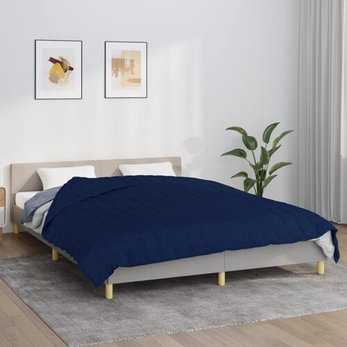 vidaXL Teška deka plava 220x235 cm 11 kg od tkanine
