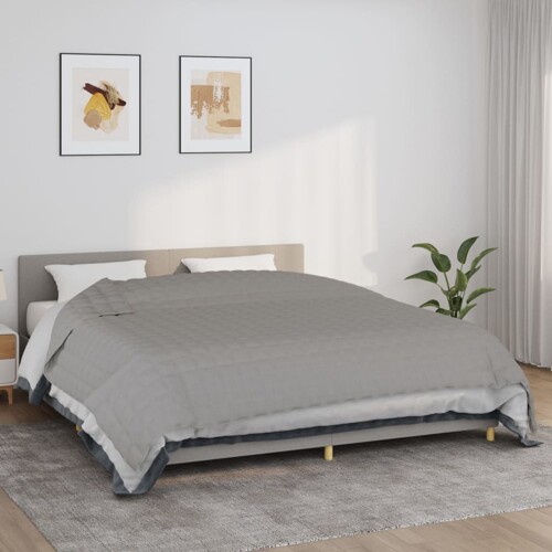 vidaXL Teška deka siva 235x290 cm 15 kg od tkanine