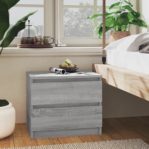 vidaXL Noćni ormarići 2 kom sivi hrast 50x39x43,5 cm konstruirano drvo